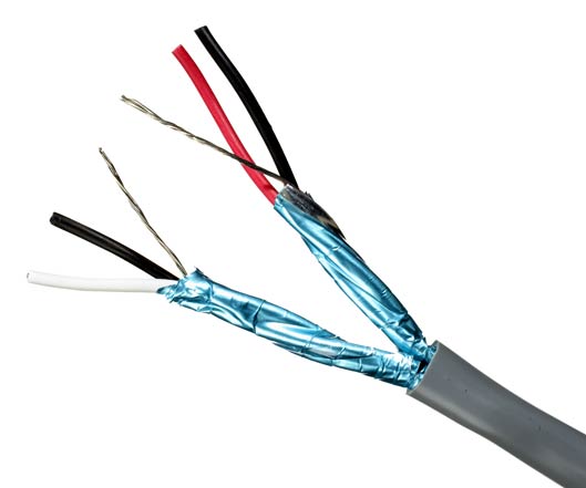 Quabbin Multipair Data & Computer Interconnect, AWM 2919 – 18 AWG, 3 pair, unshielded with shielded pairs, PVC, Chrome Gray