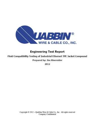 Cable Fluid Test Report